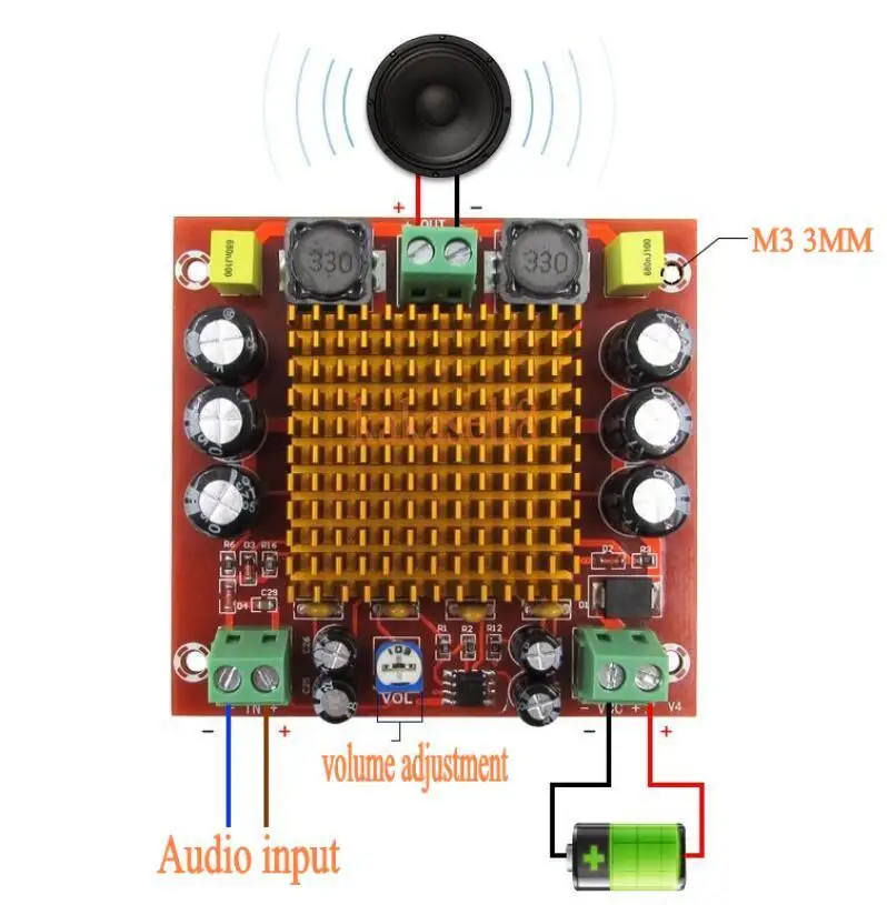 DC 12 V 24 V 150 W TPA3116DA моноканальный цифровой усилитель звука
