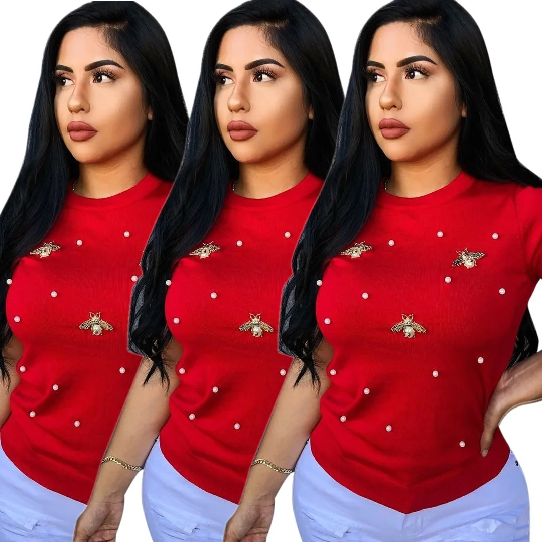 Новинка 2019 Женская Классическая футболка с круглым вырезом короткими рукавами