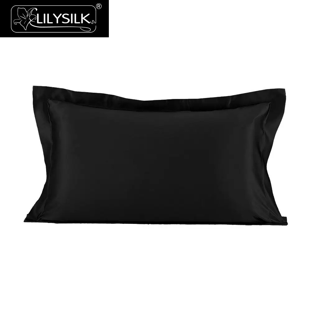 Black Lilysilk шелковая наволочка с ушками натуральный шелк 19 Momme - Цвет: Black
