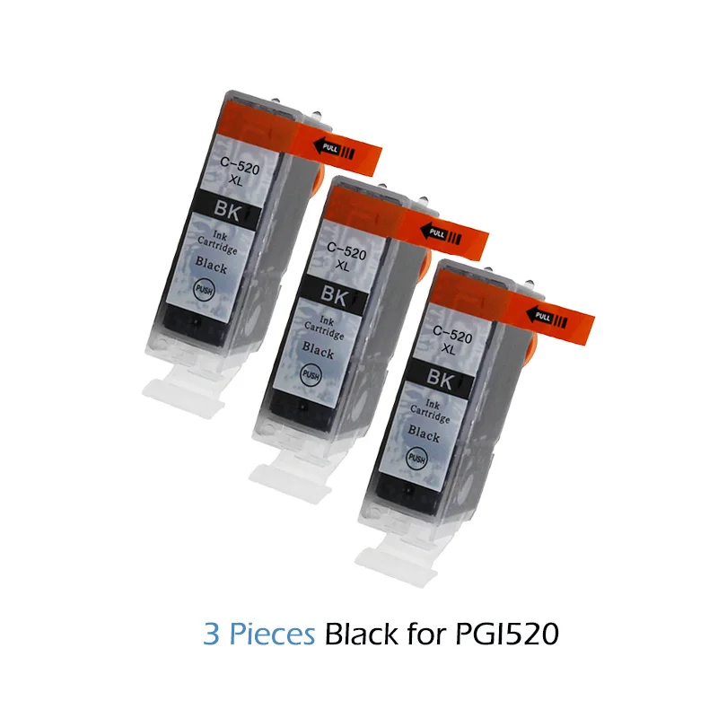 2020 новый для canon 3 шт PGI 520 совместимый чернильный картридж PIXMA IP3600/IP4600/IP4700/MX860/MX870/MP540