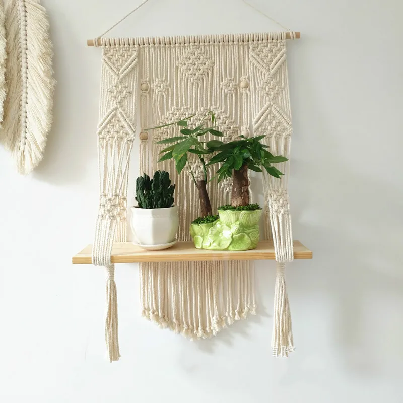Макраме бахромой гобелен растительная вешалка настенные вешалки висит