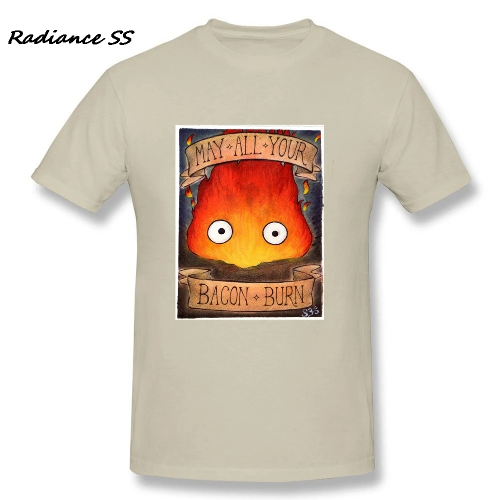 Роскошная брендовая мужская футболка на заказ студийная Ghibli CALCIFER топы с