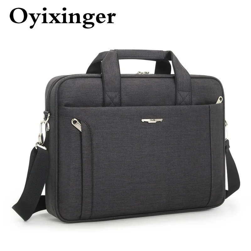 OYIXINGER мужской портфель для ноутбука 14 15,6 дюймов, водонепроницаемая оксфордская мужская сумка, деловая Женская Мужская сумка на одно плечо, мужская сумка-мессенджер - изображение