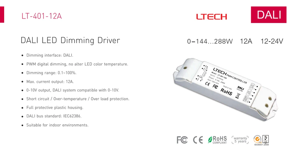 LTECH LT-401-12A DIN Диммируемый драйвер светодиодов | Лампы и освещение