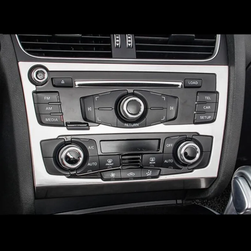 

Stainless Steel Center Console CD Frame Decoration Cover Trim For Audi A4 B8 2013-2016 Car Interior Accessories Silver