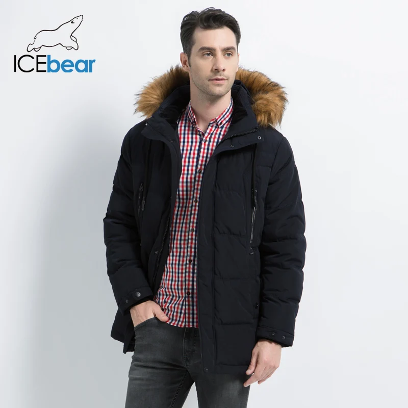 ICEbear 2019 новая мужская одежда модная куртка с капюшоном Мужское пальто Толстая