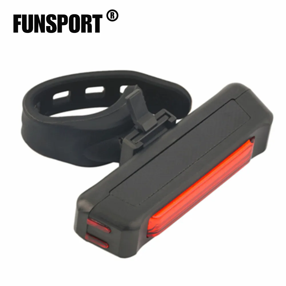 Сайт FUNSPORT велосипед задний фонарь USB Перезаряжаемые УДАРА СВЕТОДИОДНЫЙ высокое