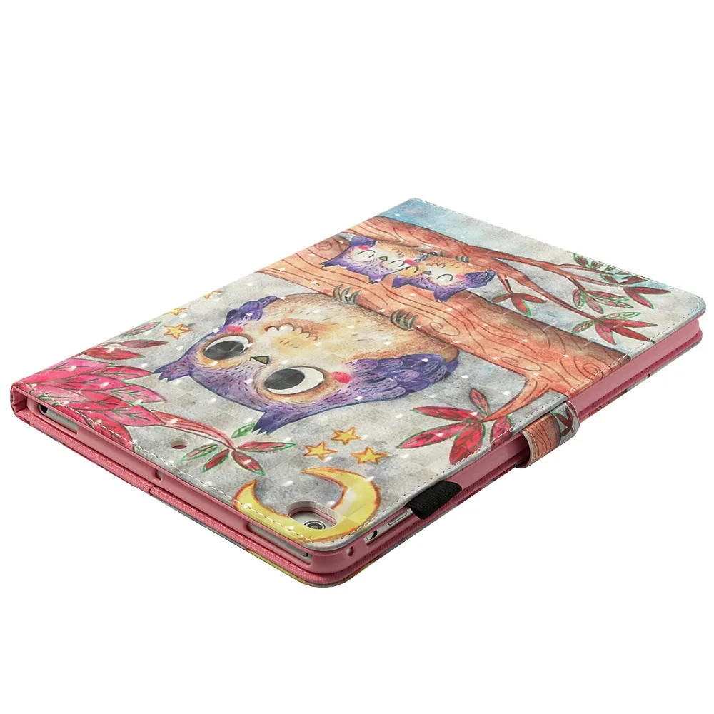 Фиолетовый Рисунок совы PU и PC с отделением для карт чехол iPad 2017 2018 9 7 Air 1 2 Pro 10 5 Mini