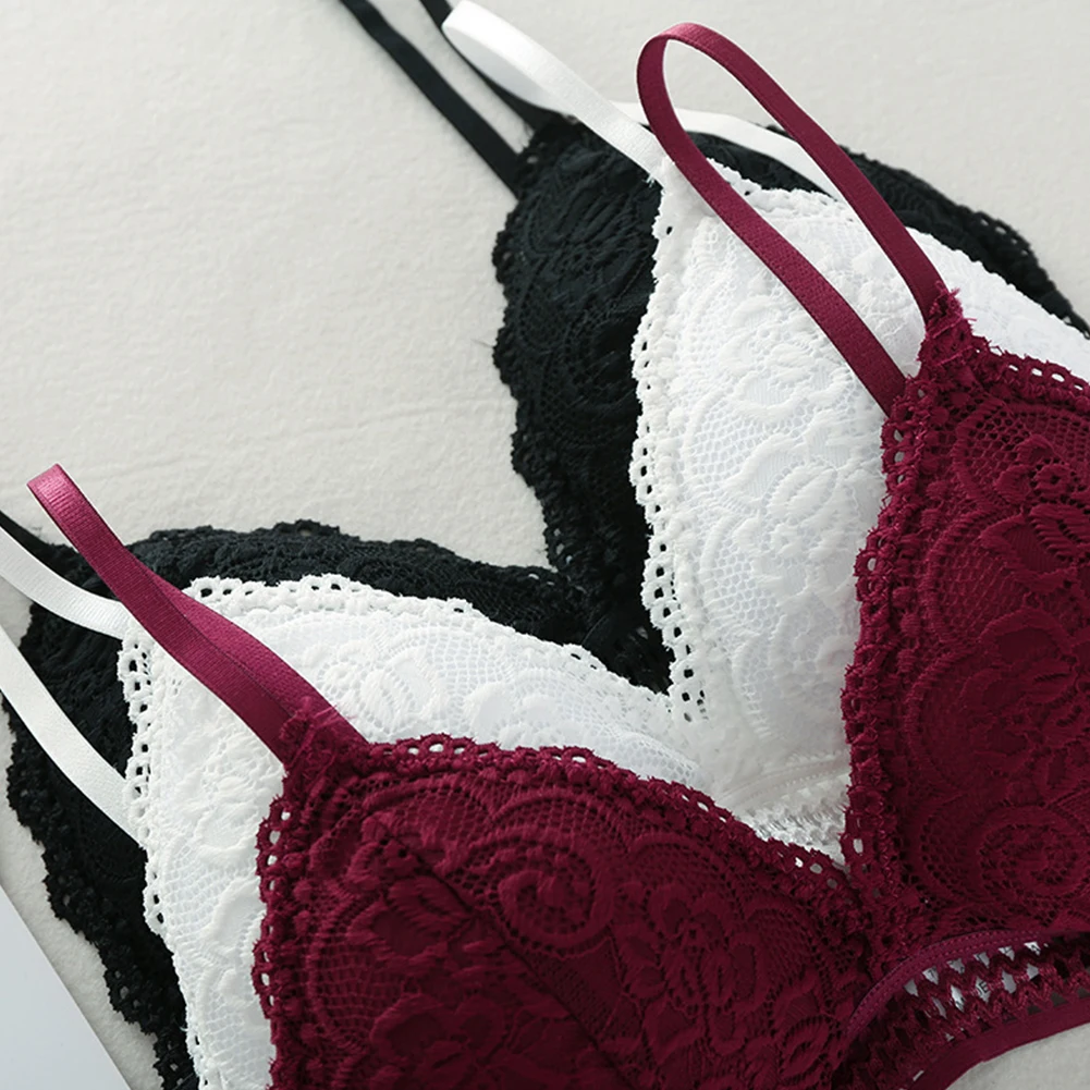 Бюстгальтер без косточек Bralette Мягкий Бесшовный кружевной бюстгальтер с