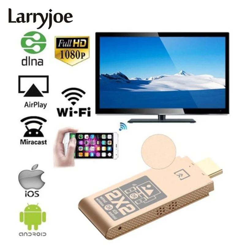 Larryjoe беспроводной HDMI адаптер двойной системы двойной режим телефон на HD ТВ дисплей Wifi микро HDMI адаптер для iOS Android tv Dongle