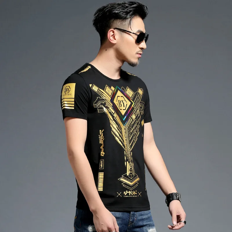 Новейший дизайн Летняя одежда мужская футболка Молодежная рубашка Роскошные