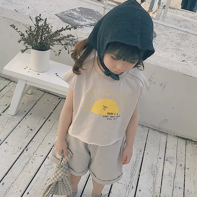 Новинка 2018 летняя модная футболка с коротким рукавом для маленьких девочек