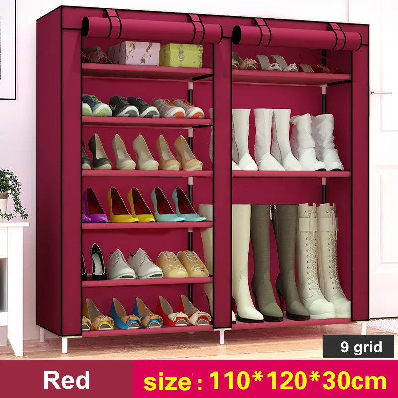 wine red 3 43,3-дюймовый 7-слойная 9-Сетка Нетканые ткани большой обувной стеллаж Органайзер съемный обувной склад для домашней мебели шкаф для обуви - Цвет: wine red 3
