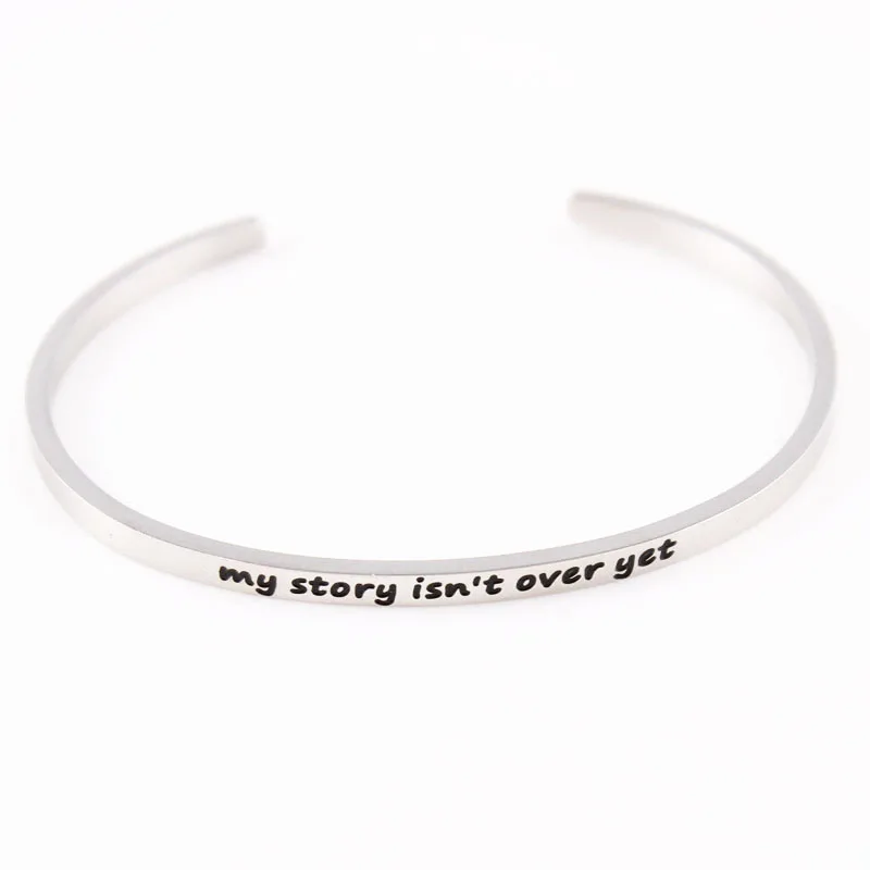 

Free You Mind Stainless Steel Engraved Positive Inspirational Quote Cuff Mantra Bracelet Bangle Gift for Girl