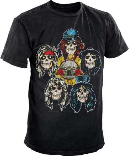 Gildan официальный guns N Roses-head Винтаж-Мужская черная футболка импорт | Мужская одежда