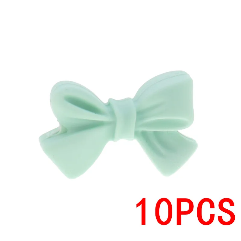 Mint green38 10 шт., силиконовые бусины, пищевая бабочка, сделай сам, ремесла, Детские Прорезыватели, силиконовые бусины для прорезывания зубов, не содержит бисфенола, животные, силиконовые Грызуны - Цвет: Mint green38