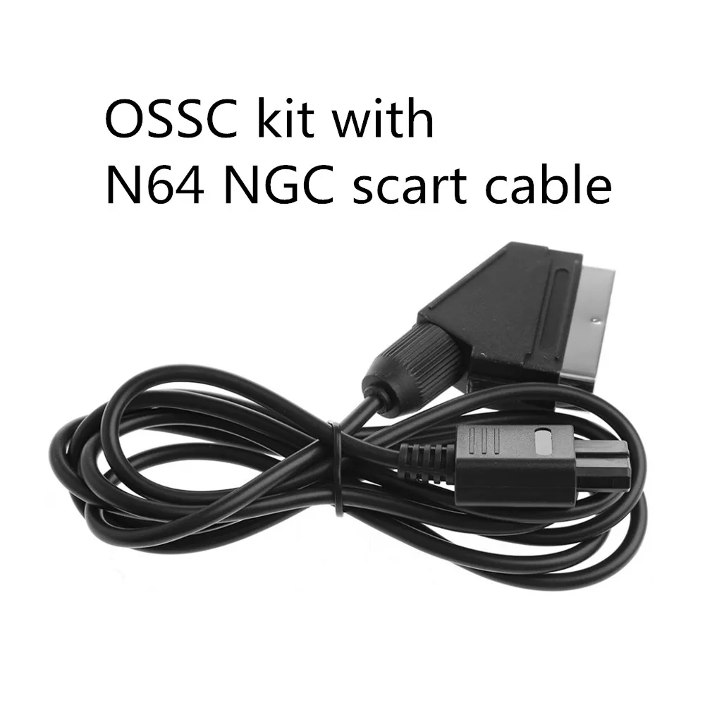 Bitfunx OSSC HDMI конвертер адаптер Комплект для ретро игровых консолей PS2/SEGA/Saturn/nintendo 64/PC Engine/playstation 2 - Цвет: N64 NGC scart cable