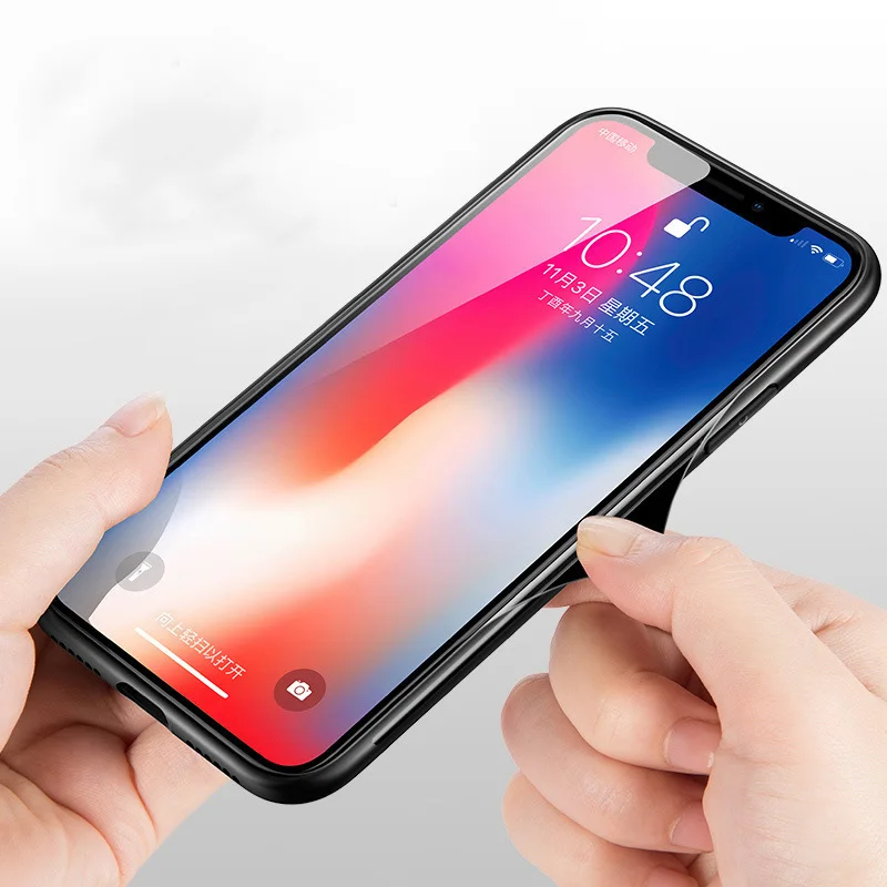 Y-ZU телефона чехол для iPhone X закаленное стекло рукой оболочки силиконовый край