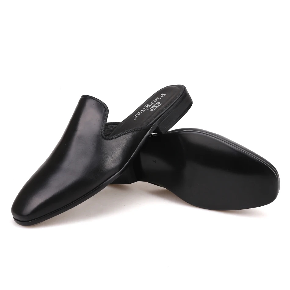 Piergitar/Новинка стильные мужские кожаные Тапочки ручной работы Модные Мужские