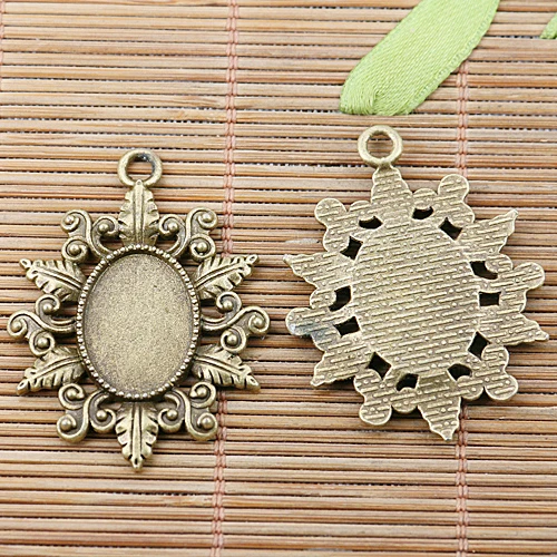 

3-colors mixed at random LEAF rim oval cabochon settings 8pcs lot