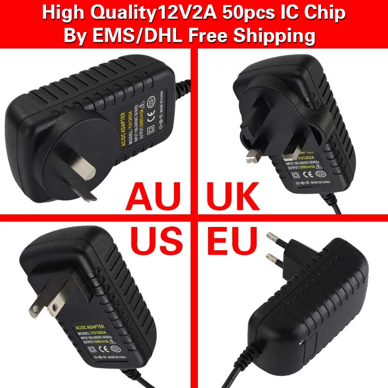 50 шт. адаптер питания 12 В 2 А для камер видеонаблюдения|12v 2a power adapter|12v 2asupply 12v |