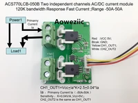 aoweziic acs770lcb 050b acs770lcb acs770 two independent channels ac dc current detection module rang 50a 50a