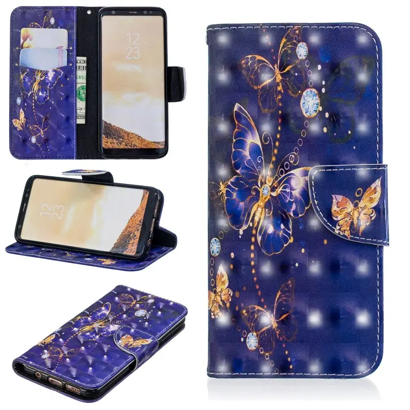Для samsung Galaxy S8 S8Plus 3D обложка с рисунком Кожаный чехол для Coque Plus Роскошный кошелек