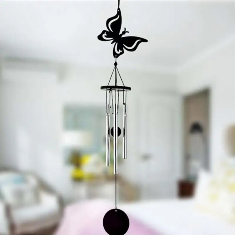 Butterfly Глубокий резонансный 6 труб Windchime Часовня колокольчики ветра двери настенный дом Dec - Цвет: Butterfly