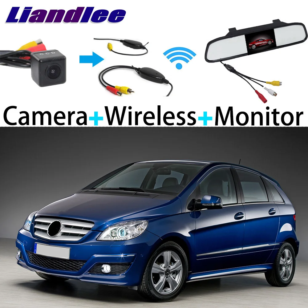 

Liandlee 3in1 Wireless Receiver Mirror Monitor Special Rear View Camera Backup Parking System For Mercedes Benz B Class MB W245