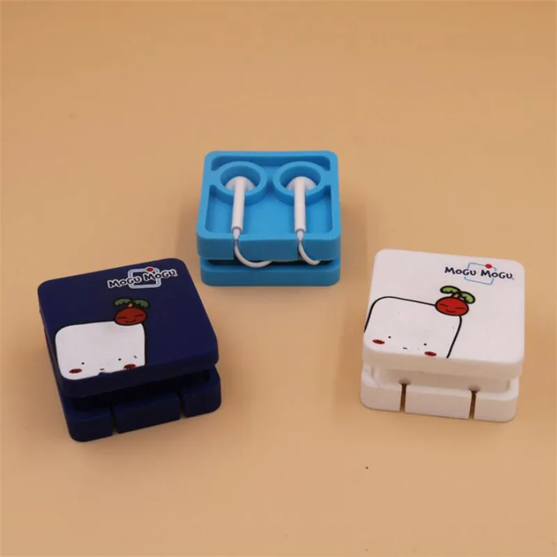 1PCS Cute Earphone Holder Cable Winder Cord Organizer Case Container Storage Box Management | Электроника