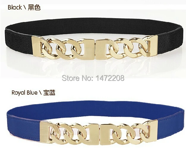 Женский пояс с металлической цепочкой эластичной резинкой на талии модный