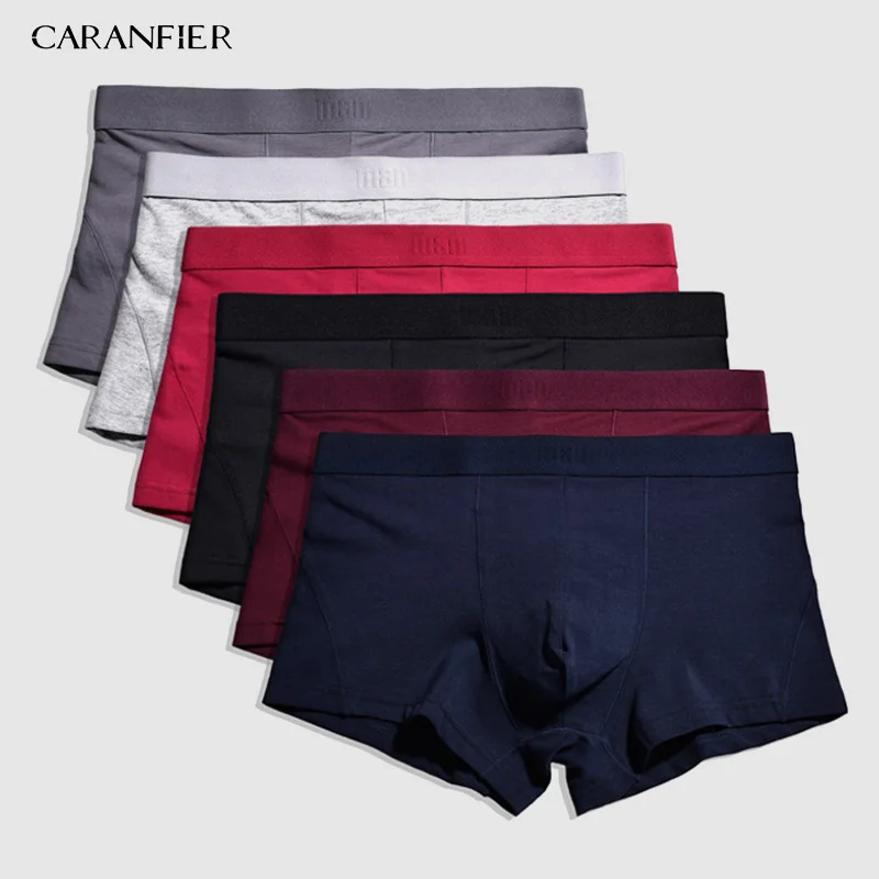 CARANFIER Мужское нижнее белье 6 шт. эластичные хлопок длинные высокое качество