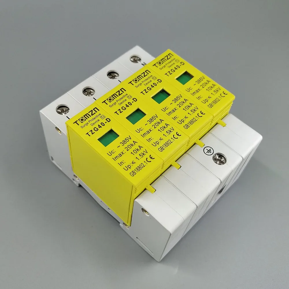 AC SPD 3P+ N 10KA~ 20KA D~ 385V дом Защита от перенапряжения защитное Низковольтное устройство