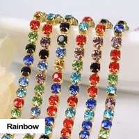 Стразы цепи кристально чистый SS6/SS8/SS10/SS12 Золотой Коготь 3 ярдов/партия fou одежды