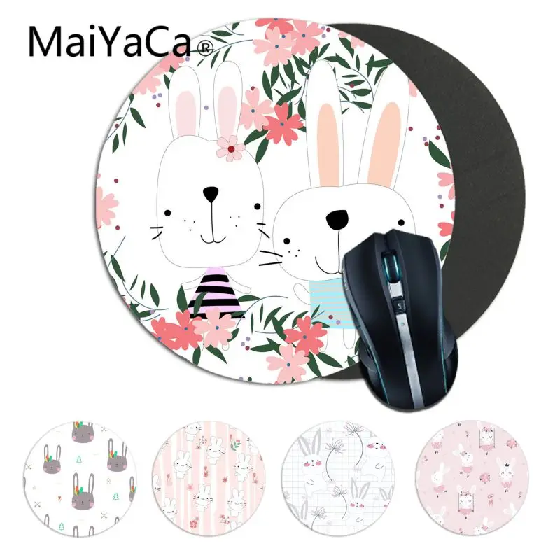 Maiyaca милый кролик шаблон DIY дизайн игровой с узором круглый коврик для мыши
