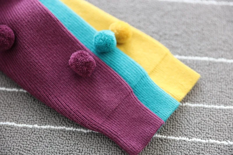 Girls Cardigan Autumn Winter Kids Girls Sweaters Pompom Knitted Toddler Girl Winter Clothes Sweater Coat Girls Outerwear