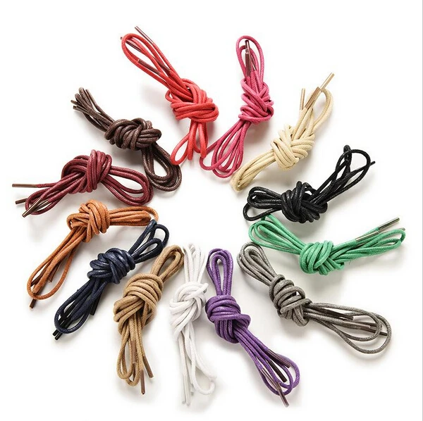 

8 Colors 1Pair New Round Waxed Coloured Shoelaces For Leather Shoes Laces Strings Martin Boots Sport Shoes Cord Ropes