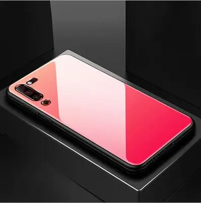 Тонкий силиконовый чехол синего цвета для lenovo Z6 Pro с градиентом, жесткая задняя крышка из закаленного стекла для lenovo Z 6 Pro, чехол s Shell z6 Z6Pro - Цвет: Красный