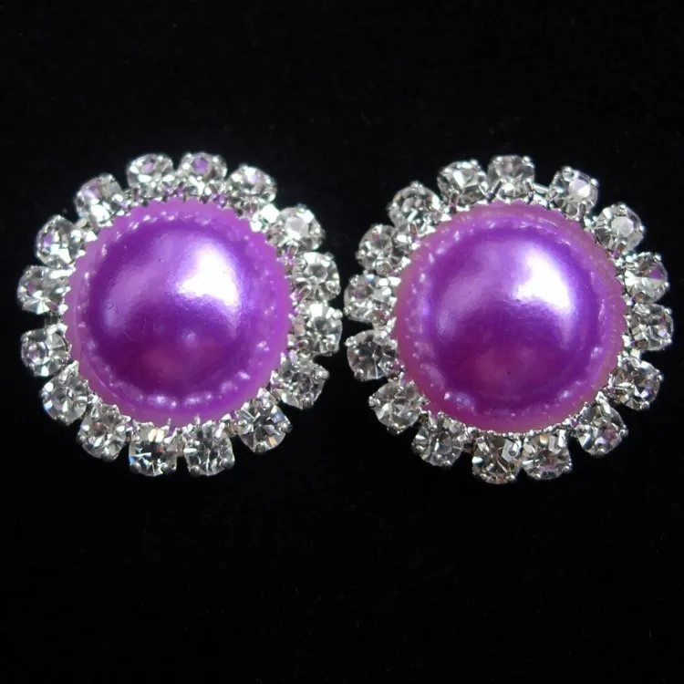 15 мм 10 шт Круглая Металлическая пуговица со стразами жемчугом алмазной плоской