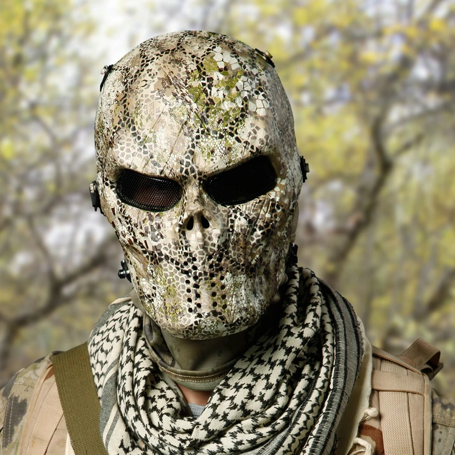 Тактические маски черепа CS полная маска для лица металлическая сетка защита глаз