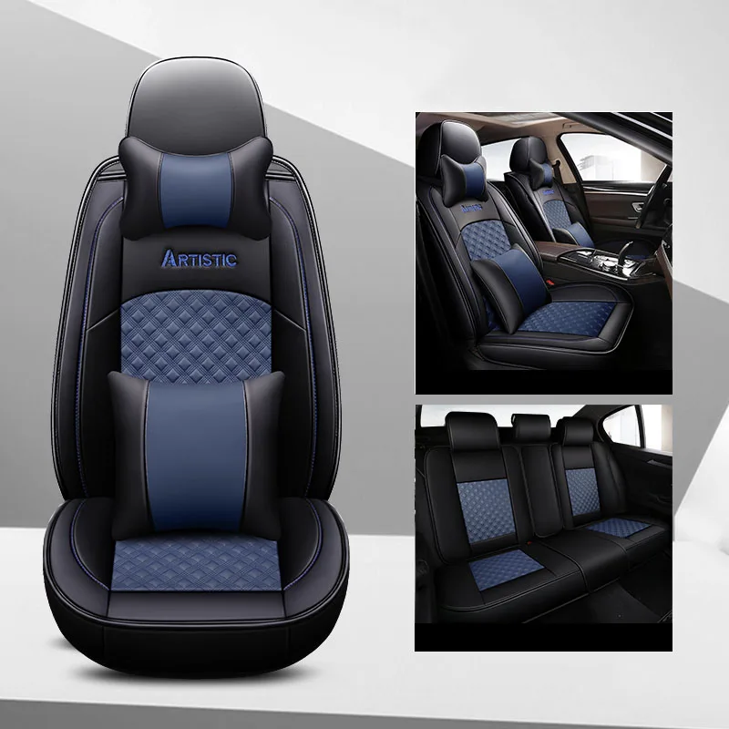 blue Чехол для автокресла, чехлы на автомобильные кресла, кожаный чехол для lada 2107 2110 2114 grant kalina largus priora samara vesta xray - Название цвета: blue