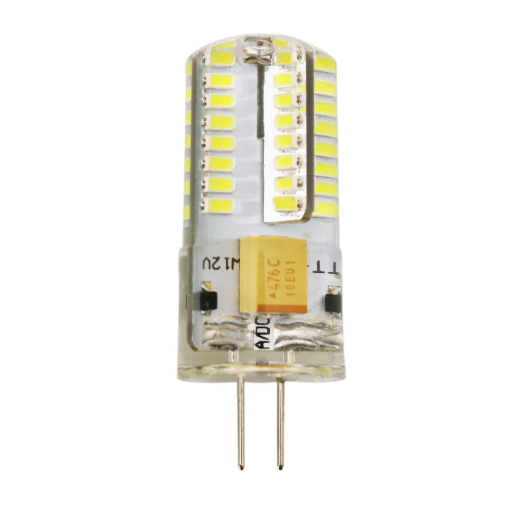 Светодиодный AC/DC 12 V AC 220 V G4 6 Вт силиконовый COB 64 светодиодный лампы SMD3014 светодиодный лампы кукурузы лампочка, Светодиодный прожектор для кристалл лампы Теплый Холодный белый