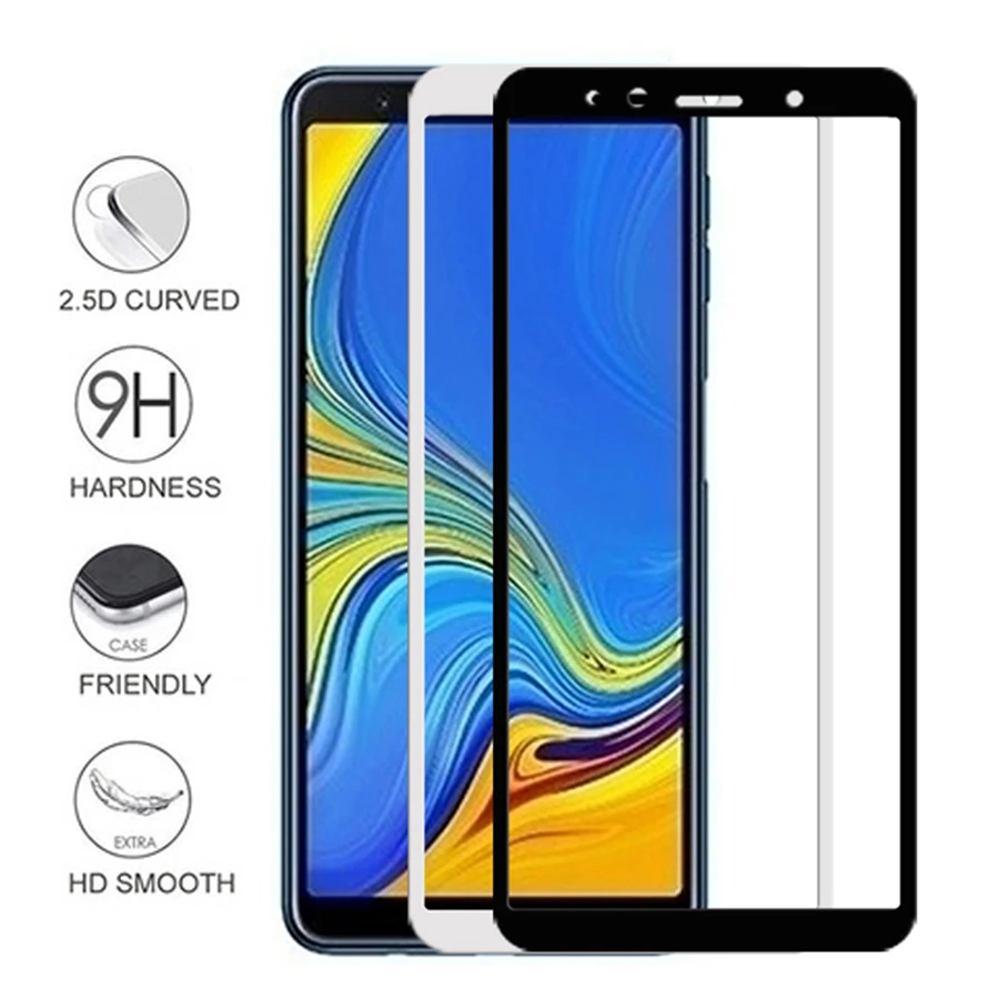 Защитный стеклянный чехол для Samsung Galaxy A7 2018 A750 закаленное стекло Sumsung A 7 A72018