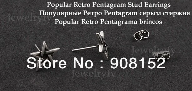 1 пара трендовых Ретро пентаграммы стиль серьги гвоздики для мужчин и женщин