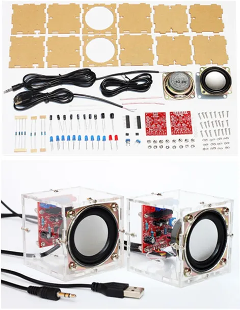 Набор для самостоятельной сборки электронных динамиков 3 Вт с прозрачной