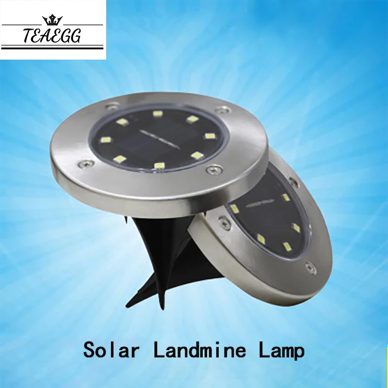 Светодиодный фонарь с солнечной энергией из нержавеющей стали открытый новый