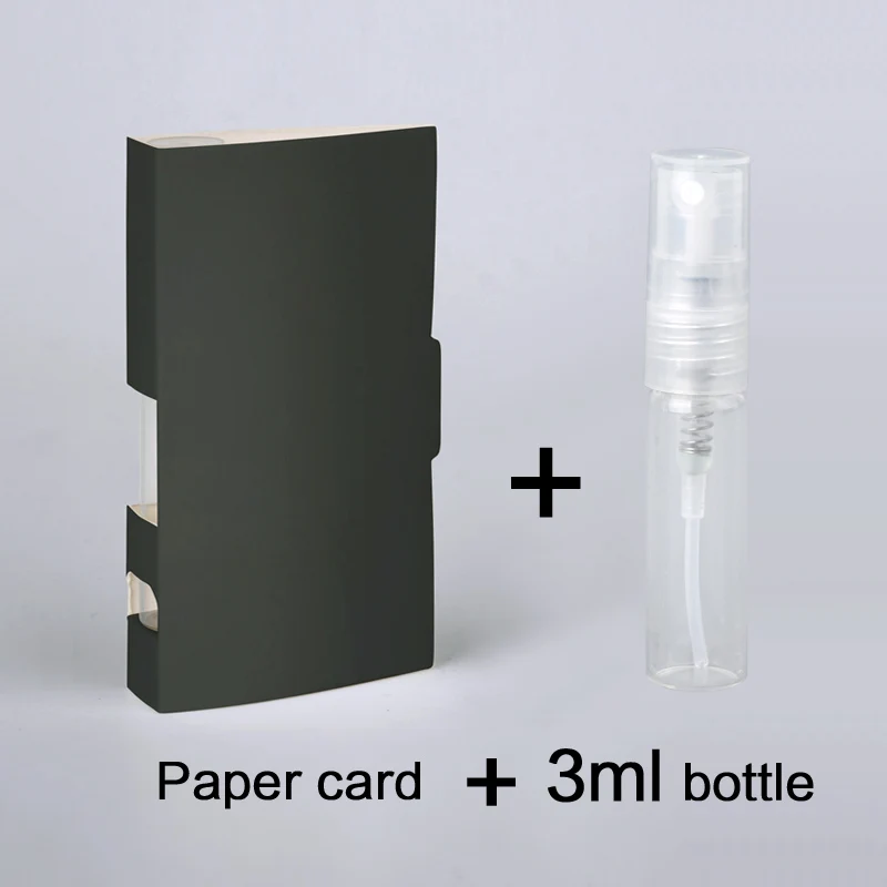 Black card-3ml 100 шт./лот спрей бутылка многоразового использования флакон духов бумажная Подарочная открытка флакон с образцом духов посылка - Цвет: Black card-3ml