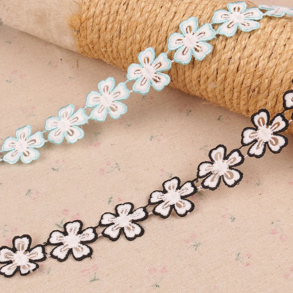 2 ярдов 30 мм широкая аппликация вышитый цветок кружевная отделка Ткань DIY Ручная