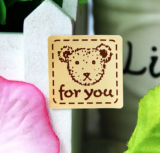 320 шт./лот декоративные наклейки желтый Мишка Тедди для вас герметичная бирка