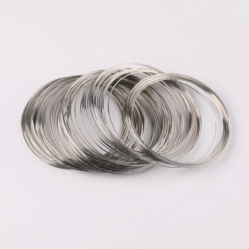 White K (50 rings) Бисерная проволока с памятью, кольцо, браслет, круглая подвеска из бисера, ювелирная веревка, Тканое ожерелье ручной работы - Цвет: White K (50 rings)